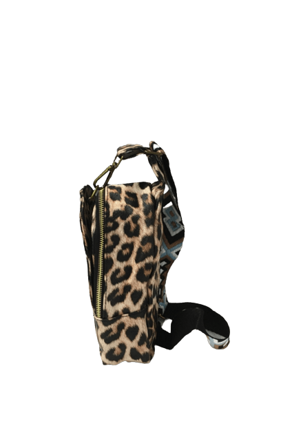 Sling Backpack Leopard Faux Vegan Leather Backpack Sling Bag  display picture 3